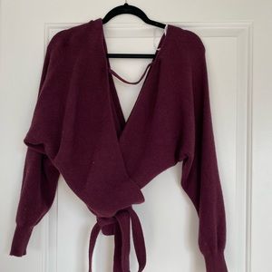 Lulus Faux-Wrap Sweater
